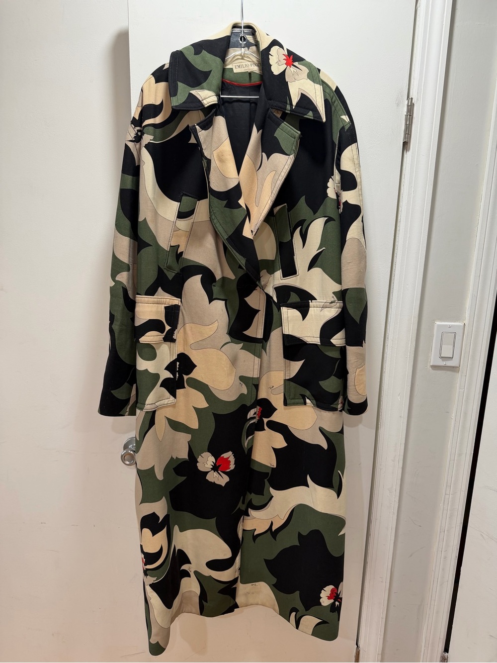 Emilio Pucci Super Rare Vintage Floral Camouflage Trench Coat